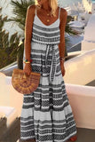 Momentlover Fashion Sexy Print Backless V Neck Sling Dresses