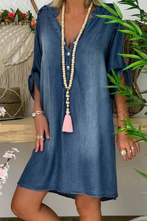 Momentlover Elegant Solid Buckle Dresses