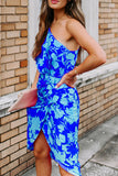 Momentlover Fashion Street Print Patchwork One Shoulder A Line Dresses(3 Colors)