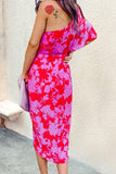 Momentlover Fashion Street Print Patchwork One Shoulder A Line Dresses(3 Colors)