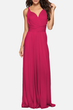 Momentlover Fashion Elegant Solid Patchwork Backless Strap Design Evening Dress Dresses