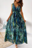 Momentlover Fashion Sweet Print Patchwork V Neck A Line Dresses(4 Colors)