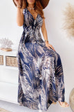 Momentlover Fashion Sweet Print Patchwork V Neck A Line Dresses(4 Colors)