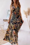 Momentlover Fashion Sweet Print Patchwork V Neck A Line Dresses(4 Colors)