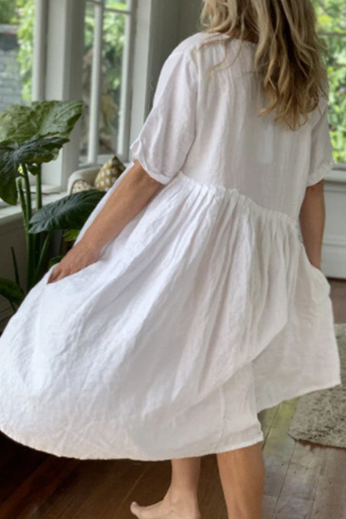 Momentlover Fashion Casual Solid Patchwork O Neck Princess Dresses