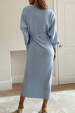 Momentlover Fashion Solid Patchwork Straight Dresses(3 Colors)