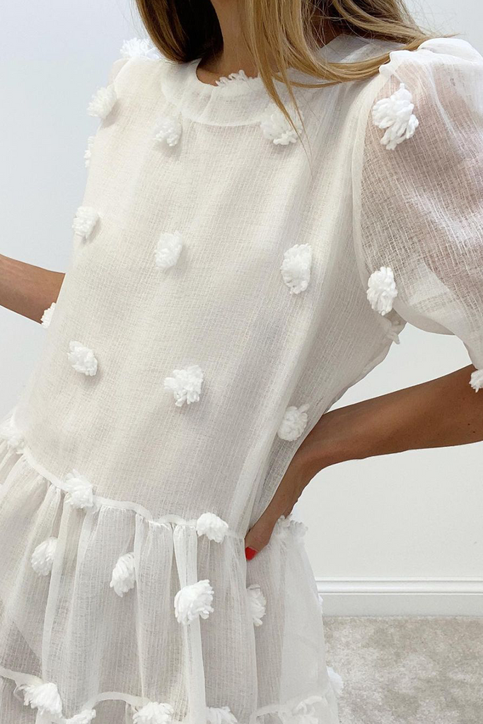 Momentlover Casual Solid Patchwork O Neck Cake Skirt Dresses(4 Colors)
