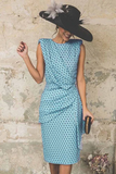 Momentlover Sexy Print Patchwork O Neck Pencil Skirt Dresses