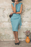 Momentlover Sexy Print Patchwork O Neck Pencil Skirt Dresses