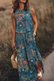 Momentlover Fashion Print Patchwork O Neck Straight Dresses(7 Colors)