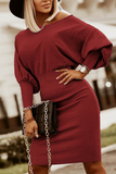 Momentlover Casual Solid Patchwork Pencil Skirt Dresses(5 Colors)