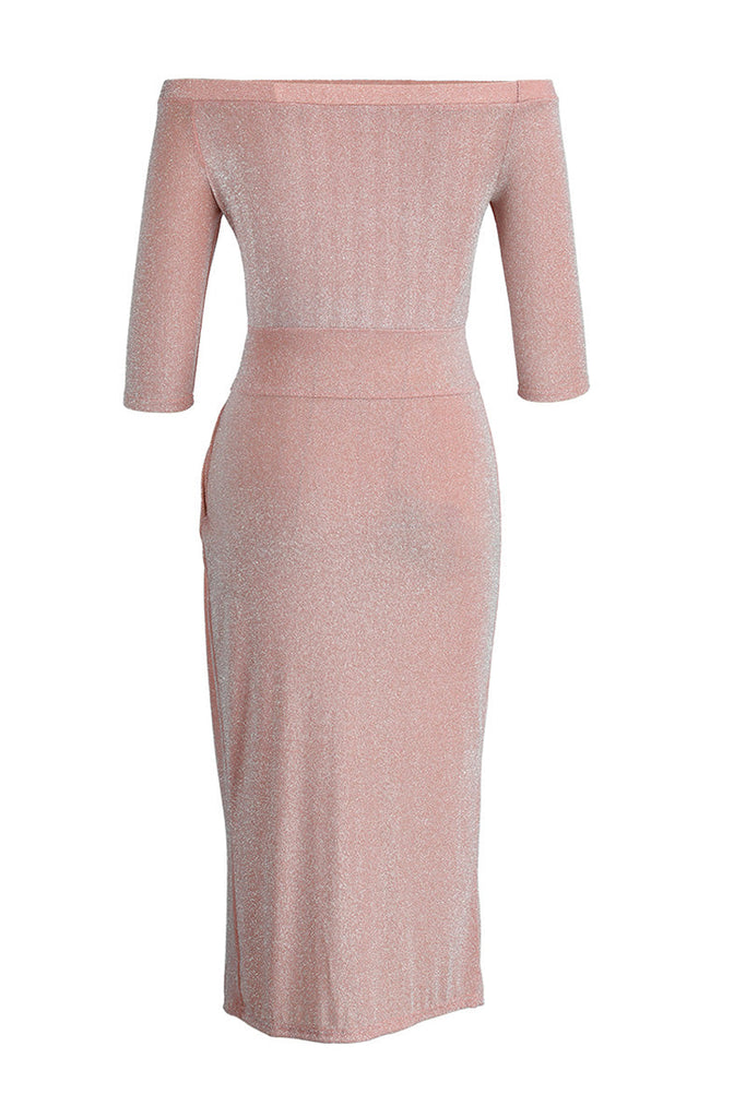 Momentlover Sexy Print Patchwork Slit Off the Shoulder Dresses(6 Colors)