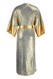 Momentlover Casual Patchwork Sequins V Neck Waist Skirt Dresses(3 Colors)