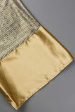 Momentlover Casual Patchwork Sequins V Neck Waist Skirt Dresses(3 Colors)