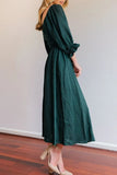 Momentlover Elegant Solid Flounce Square Collar A Line Dresses