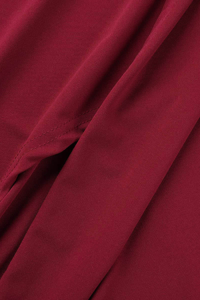 Momentlover Elegant Solid Slit Fold V Neck Evening Dress Dresses(4 Colors)