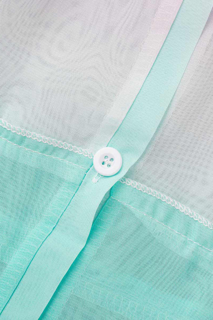 Momentlover Elegant Gradual Change Patchwork Frenulum V Neck Printed Dress Dresses(3 Colors)