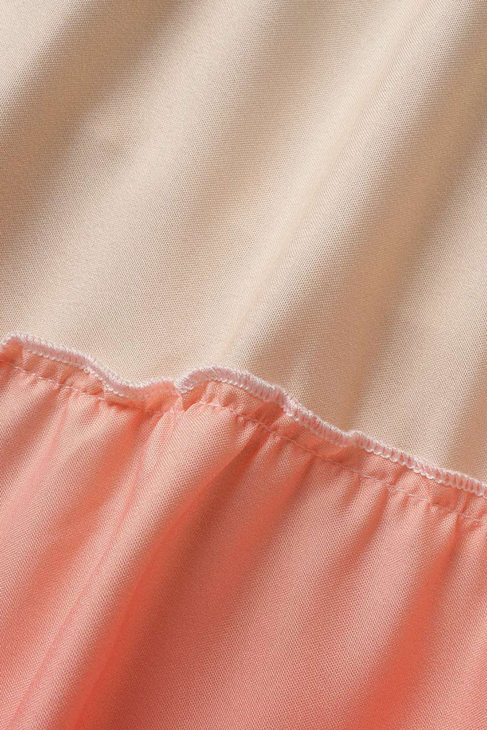 Momentlover Elegant Gradual Change Patchwork Frenulum V Neck Printed Dress Dresses(3 Colors)