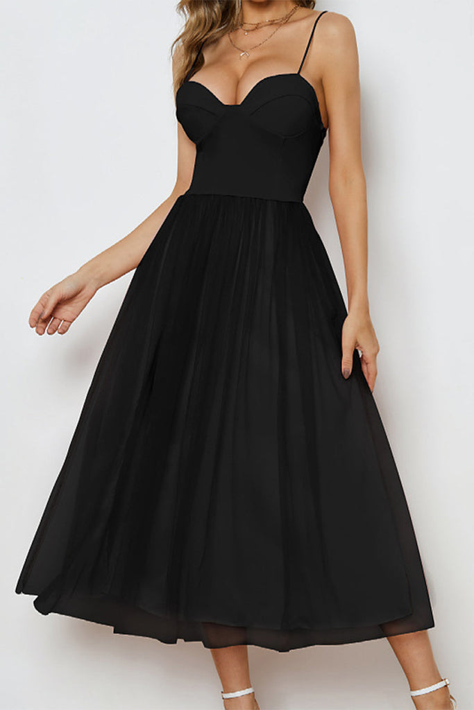 Momentlover Celebrities Elegant Solid Patchwork Strapless Irregular Dress Dresses
