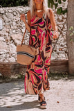 Momentlover Casual Bohemian Floral Patchwork V Neck Printed Dress Dresses