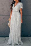 Momentlover Sweet Elegant Solid Hollowed Out Princess Dresses