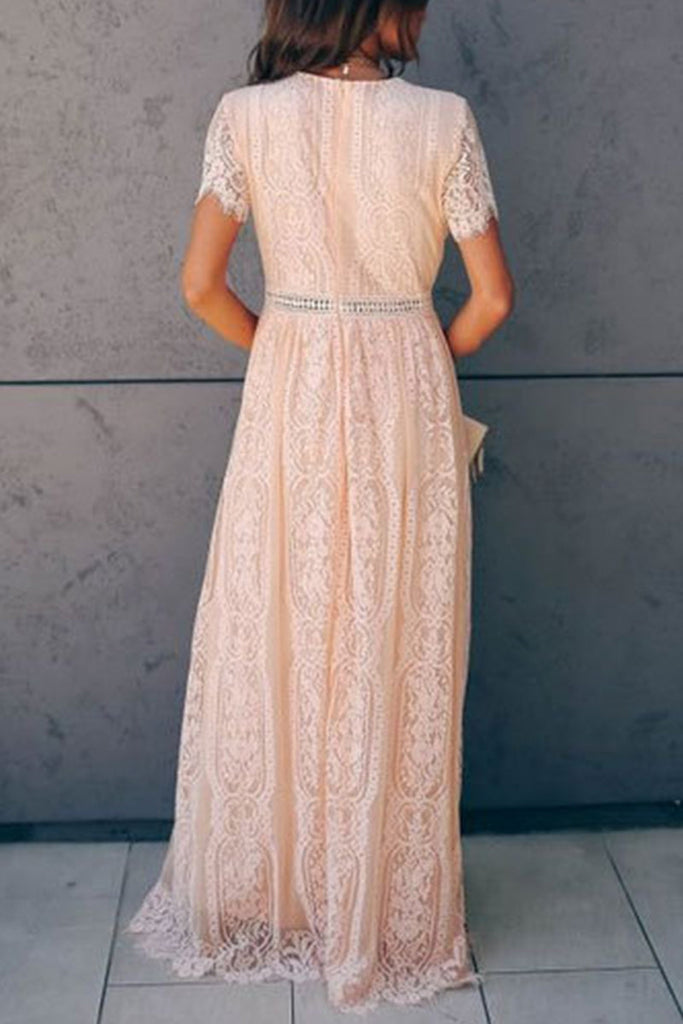 Momentlover Sweet Elegant Solid Hollowed Out Princess Dresses