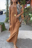 Momentlover Casual College Solid Make Old Halter Straight Dresses