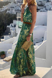 Momentlover Elegant Vacation Backless Without Belt Halter A Line Dresses