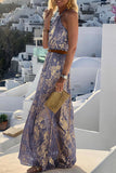 Momentlover Elegant Vacation Backless Without Belt Halter A Line Dresses