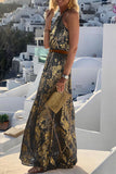 Momentlover Elegant Vacation Backless Without Belt Halter A Line Dresses