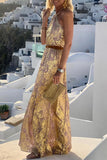 Momentlover Elegant Vacation Backless Without Belt Halter A Line Dresses