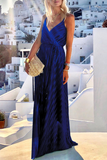 Momentlover Celebrities Elegant Solid Frenulum V Neck Evening Dress Dresses