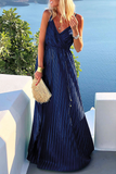 Momentlover Celebrities Elegant Solid Frenulum V Neck Evening Dress Dresses