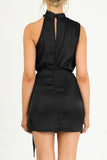Momentlover Celebrities Elegant Solid Fold Halter A Line Dresses(6 Colors)