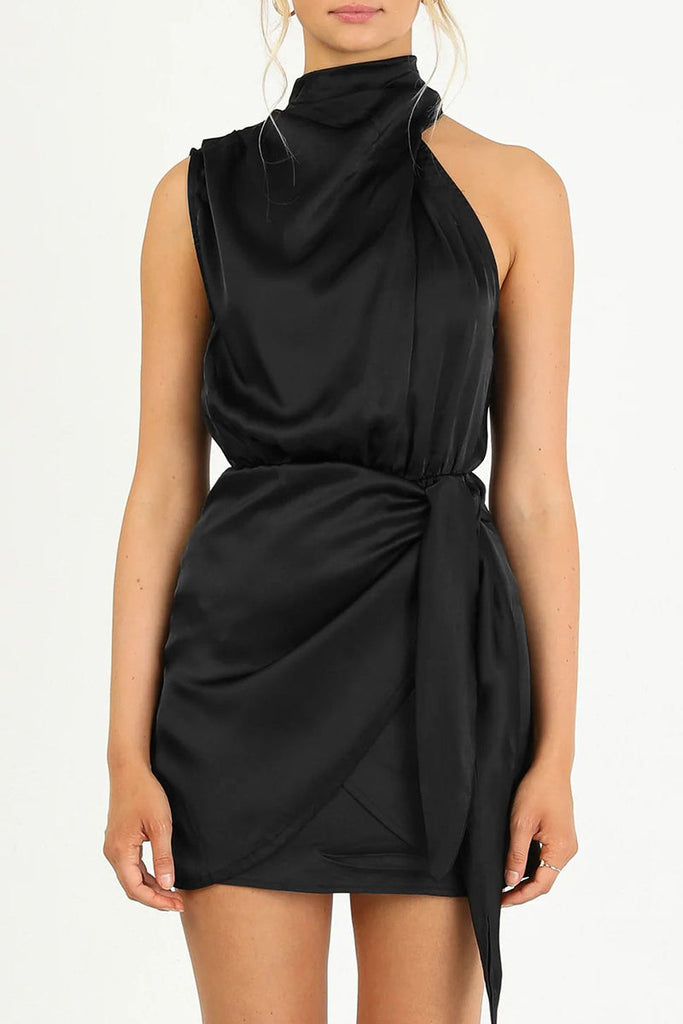 Momentlover Celebrities Elegant Solid Fold Halter A Line Dresses(6 Colors)