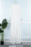 Momentlover Sweet Elegant Solid Hollowed Out Princess Dresses