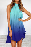 Momentlover Casual Street Gradual Change Contrast Halter Vest Dress Dresses