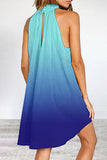 Momentlover Casual Street Gradual Change Contrast Halter Vest Dress Dresses