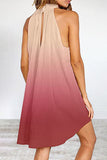 Momentlover Casual Street Gradual Change Contrast Halter Vest Dress Dresses