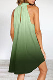Momentlover Casual Street Gradual Change Contrast Halter Vest Dress Dresses