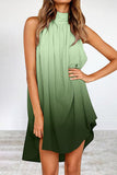 Momentlover Casual Street Gradual Change Contrast Halter Vest Dress Dresses