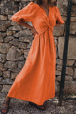 Momentlover Casual Simplicity Solid Solid Color V Neck Short Sleeve Dress Dresses