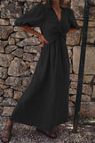 Momentlover Casual Simplicity Solid Solid Color V Neck Short Sleeve Dress Dresses