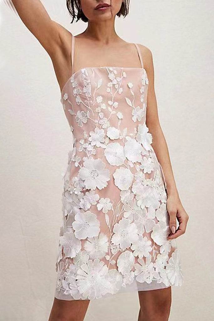 Momentlover Celebrities Elegant Solid Embroidered Strapless One Step Skirt Dresses(3 Colors)
