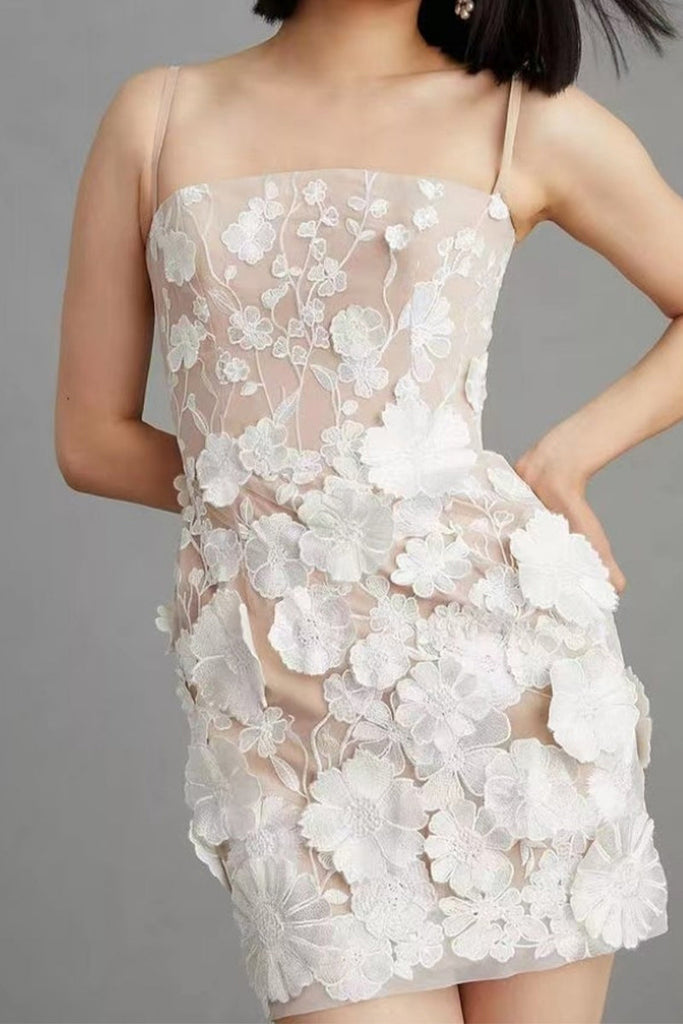 Momentlover Celebrities Elegant Solid Embroidered Strapless One Step Skirt Dresses(3 Colors)