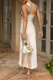 Momentlover Sweet Elegant Solid One Shoulder Evening Dress Dresses