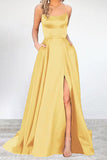 Momentlover Sexy Formal Solid High Opening U Neck Evening Dress Dresses