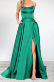 Momentlover Sexy Formal Solid High Opening U Neck Evening Dress Dresses
