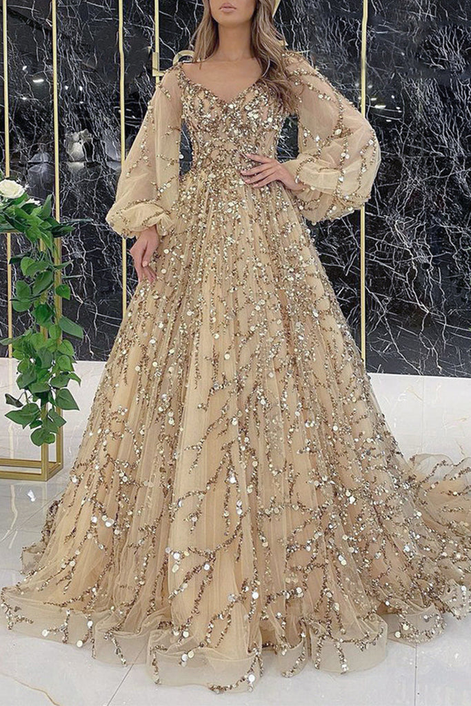 Momentlover Celebrities Formal Patchwork Beading V Neck Evening Dress Dresses