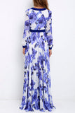 Momentlover Elegant Vacation Print Patchwork V Neck Printed Dress Dresses